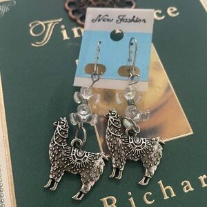 Silver Llama Earrings